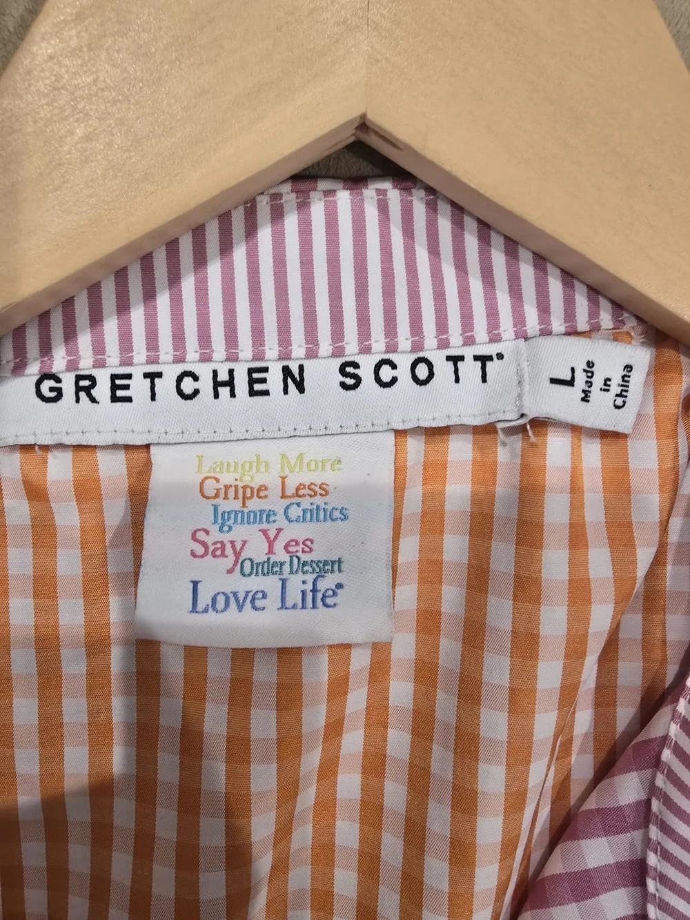 Gretchen Scott Designs Pink Gingham Tie-Waist Shirt Dress - Picture 4 of 5